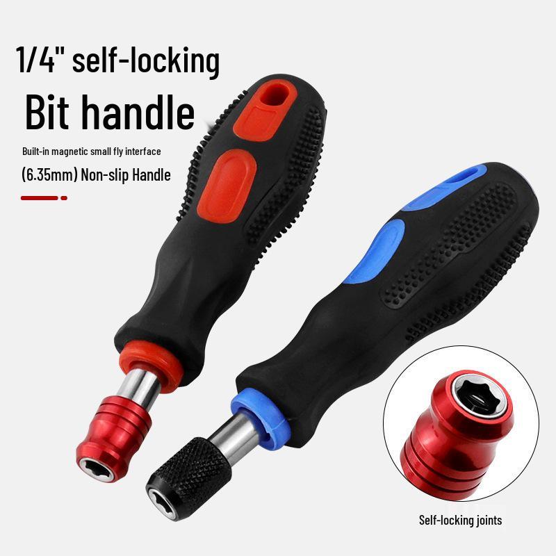 Magnetic Quick-Release Self-Locking Screwdriver, 1/4"-6.35mm Bit Handle