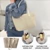 [DEARMAMY] 1 Handbag, Women's Tote Bag, Straw Beach Tote, Straw Tote, Women's Shoulder Tote Bag, Raffia Bag, Woven Tote, Summer Bag, Pu Leather, Beige