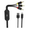 KD-227 Type-C To RCA Converter Cable for Monitors, USB-A Male 1m / Type-C Male 1.8m