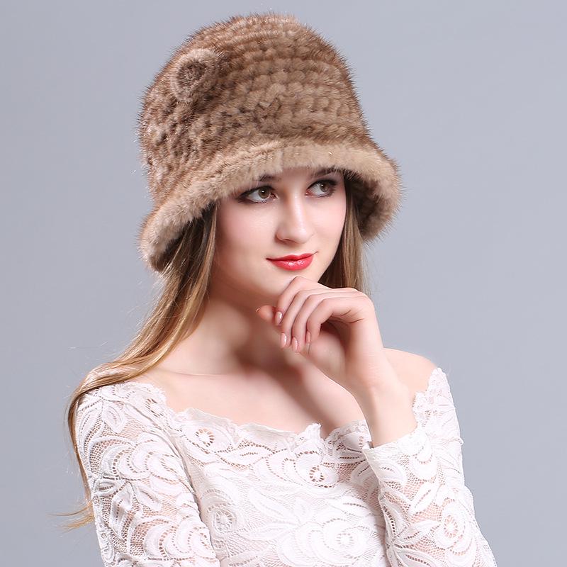 Winter Warm Fur Mink Hat for Women