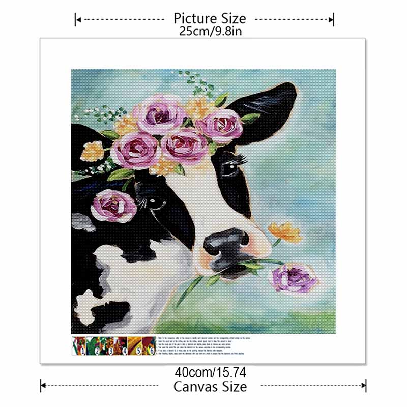 New Arrival 5D DIY Full Circle Diamond Painting "Cow" Embroidery Cross Stitch Home Decor Gift
