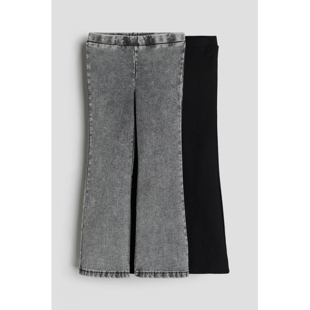 

Джеггинсы-клеш HM, комплект из 2 предметов, джинсовый, серый, черный