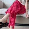 1/2/5m Pitaya Red Plaid Yarn-Dyed Polyester Cotton Fabric Spring and Summer Yarn Dye Green Plaid Cloth DIY Shirt Dress Clothing