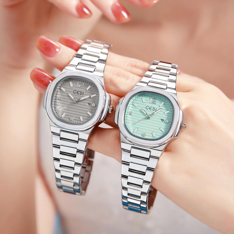 Light luxury Brand Women Watch BusinessHigh-end Calendar Stainless Steel Strap Waterproof Ladies Fashion Clock Quartz Wristwatch