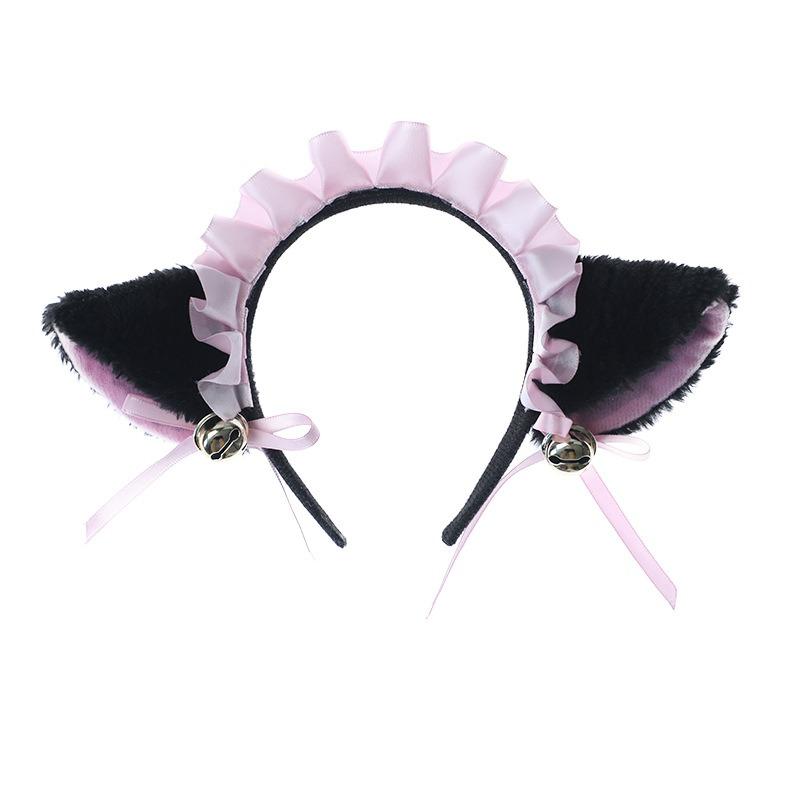 Girl beast ear headgear simulation cat ear headband comic show props lace lolita bell bow hair accessories