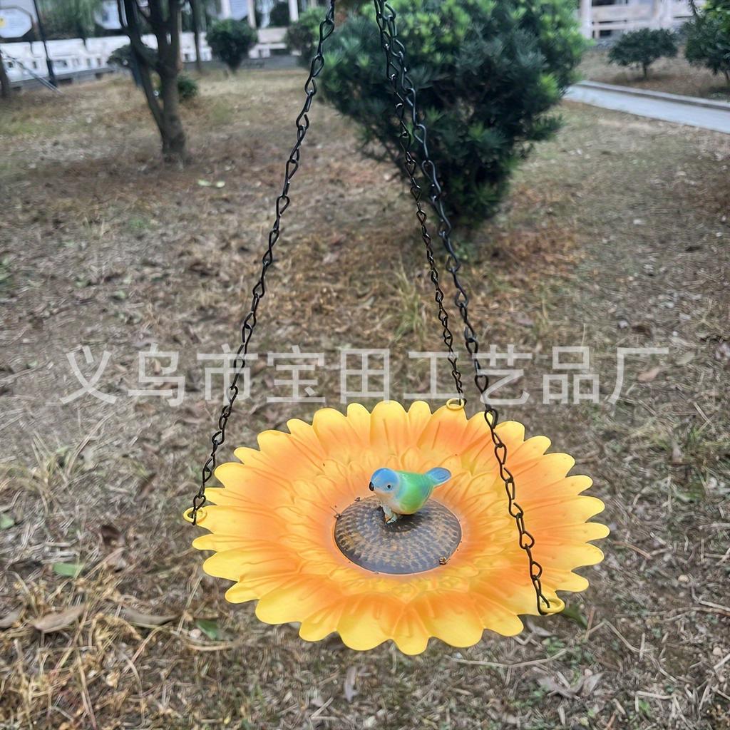 Metallic Iron Sunflower Bird Shape Garden Yard Pendant Garden Yard Anti-squirrel Bird Feeding