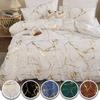 Queen Bedding Duvet Cover Set White Marble Printed 2/3 Pieces Luxury Microfiber Down Comforter Quilt Cover With Zipper Closure
