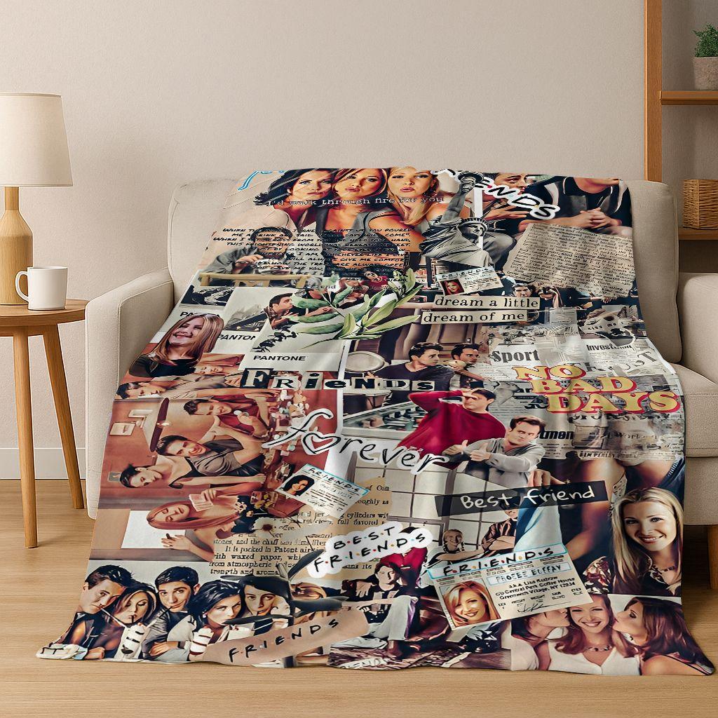 Classic Friends Central Perk TV Flannel Blanket,Cozy Soft Throw Blanket for Home Bedroom Bed Sofa Picnic Office Cover Gift Kid