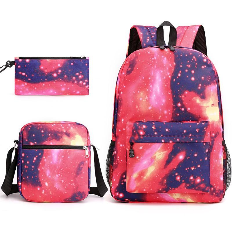 Kids School Backpack Set Grades 3-12 3-Piece Oxford Fabric Bookbag With Padded Curved Straps 20-35L Capacity 14-inch Laptop