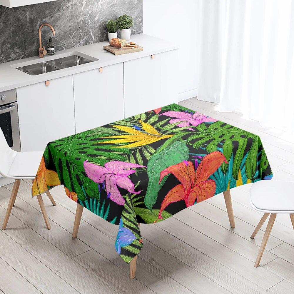 Psychedelic Colorful Leaf Tablecloth Rectangle  Wedding Party Decoration Restaurant Table Kitchen Home Decor