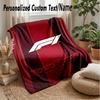 F1 Custom Flannel Throw Blanket Print Your Name Text Soft Warm Blanket Holiday Present