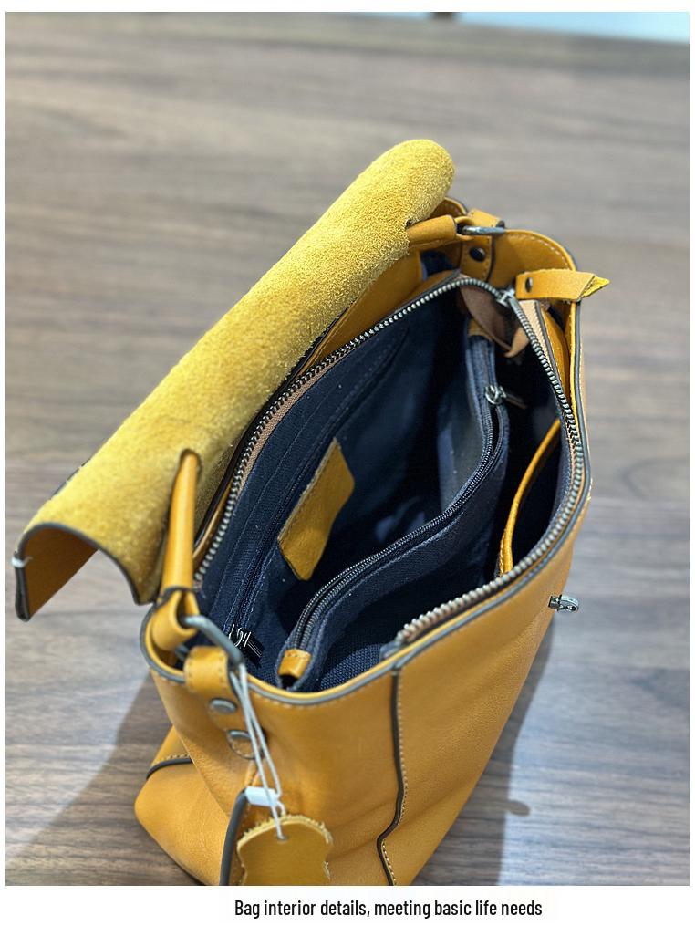 2024 Autumn/Winter Vintage Handmade Women's Genuine Leather Shoulder & Crossbody Bag