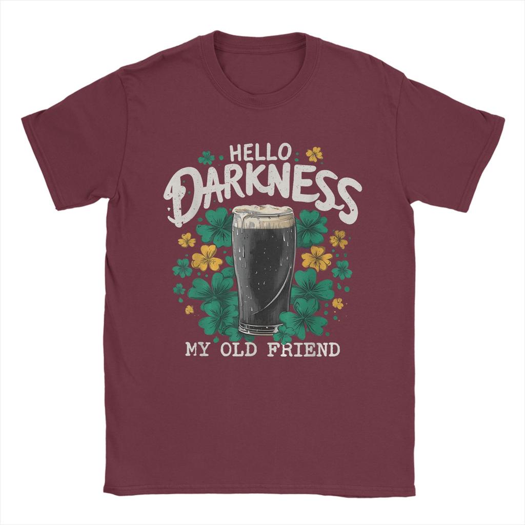 Streetwear TShirt Summer Hello Darkness My Old Friend Irish Beer St Hipster T Shirts Cotton Tshirt Short Sleeve Top Tees