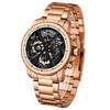 Extri Men'S Steel Belt Watch Fashion Waterproof Luminous Quartz Watch