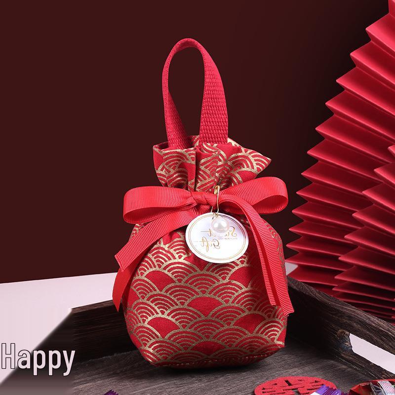 Luxury Chinese Style Wedding Candy Drawstring Bag