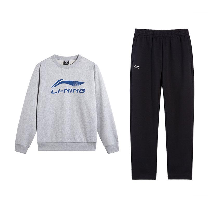 

Li-Ning Casual Letter Logo Print Crew Neck Pullover Sweatshirt And Comfortable Long Pants Set Men sets AWDVJ29-2+AKLVD79-1 3XL