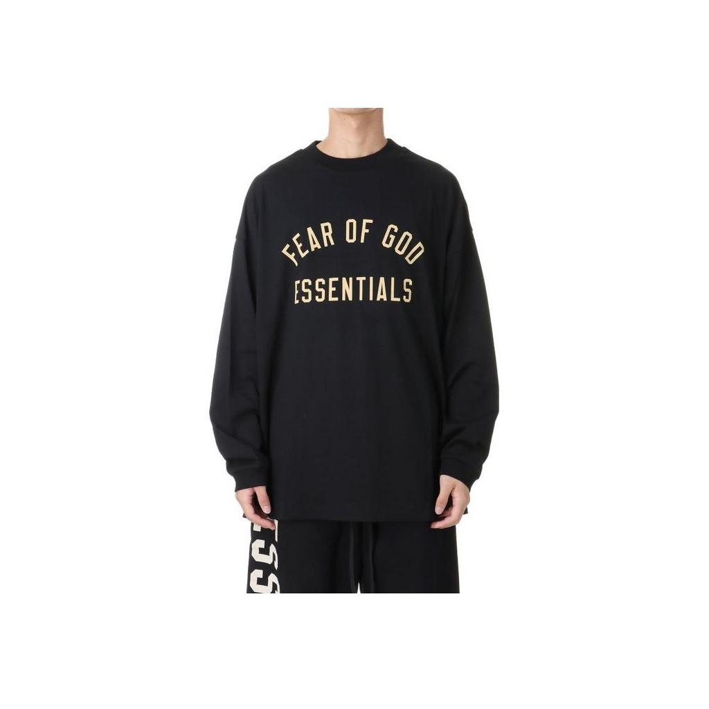 Fear of God Essentials Jersey Tričko s dlouhým rukávem Černé Pánské Topy 125BT244200F