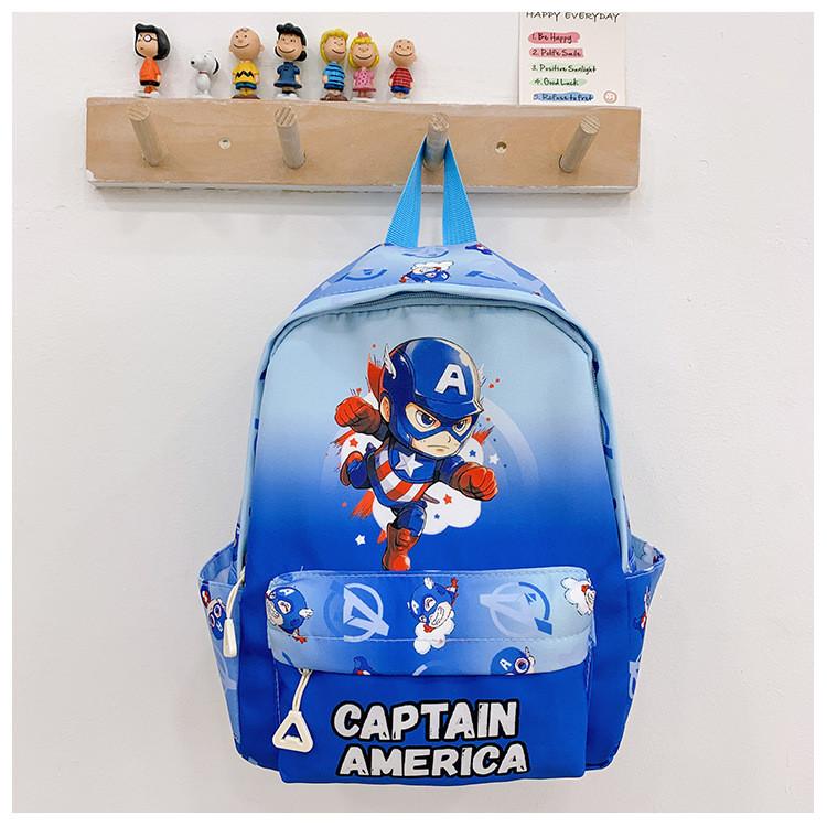 America Pattern Captain Kids School Backpack For Early Education