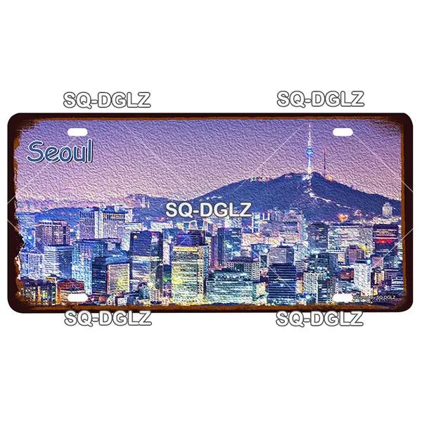 [SQ-DGLZ] Asia City 15x30cm Plate Metal Sign Vintage Plaque Tin Sign Wall Decor For Bar Country Painting Travel Poster
