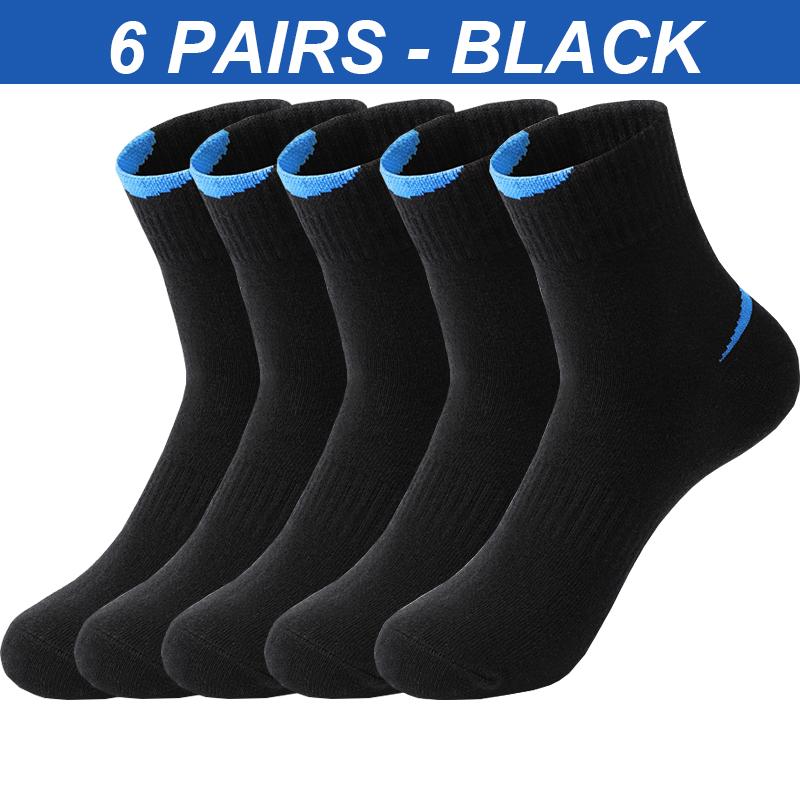 Long Socks 6 Mens Pairs Cotton Sweatabsorbent Deodorant Solid Color Sports Socks Casual Breathable Male Socks High Quality