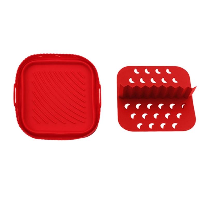 Air Fryers Divider Fryers Accessories Square Silicone Air Fryers Basket Air Fryers Inserts Silicone Liner with Divider