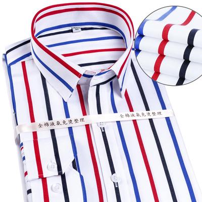 Gestreiftes Boutique-Business-Casual-Langarmhemd aus Baumwolle für Herren