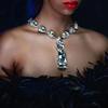 Rhinestone Jewelry Personalized Fashion Square Diamond Pendant Necklace Sexy Street Auction Neck Chain Women'S Jewelry