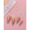 6 Grids Nail Studs, 3D Gold & Silver Cross Star, Mini Metallic Hexagram Rivets, DIY Nail Art Accessories, Women & Girls Nail Supplies