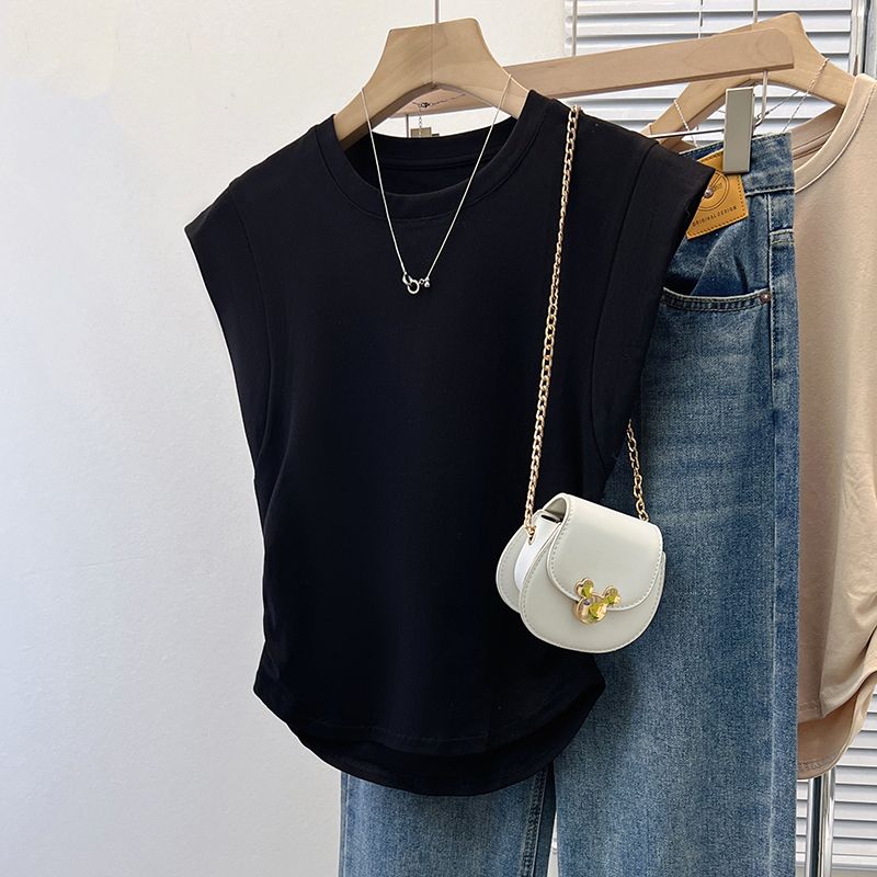 Stylish Flying Sleeve T-Shirt Summer New Arrival Women's Clothing French Chic Short Sleeve T-shirt Super Popular Waistcoat Half Sleeve Basic Style