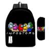 Among Us Two-Piece Backpack Space Werewolf Primary And Secondary School Students Cartoon Schoolbag Three-Piece Satchel Pencil Case