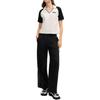 FILA Original Logo Embroidered Color Block Fashion Casual Short Sleeve Polo Shirt Women tops Cloud-White F11W519105F-WT