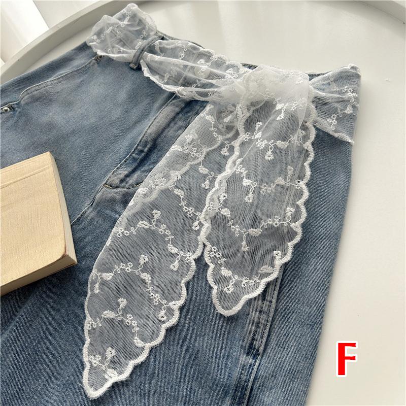 Sweet Lace Belt For Women To Match Skirts And Jeans, White Silk Belt, Long Silk Scarf, Suitable For Daily Wear