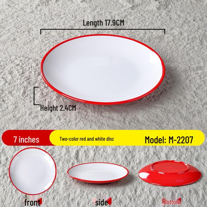 Melamine Restaurant Round Dinner Plates (10-Pack)