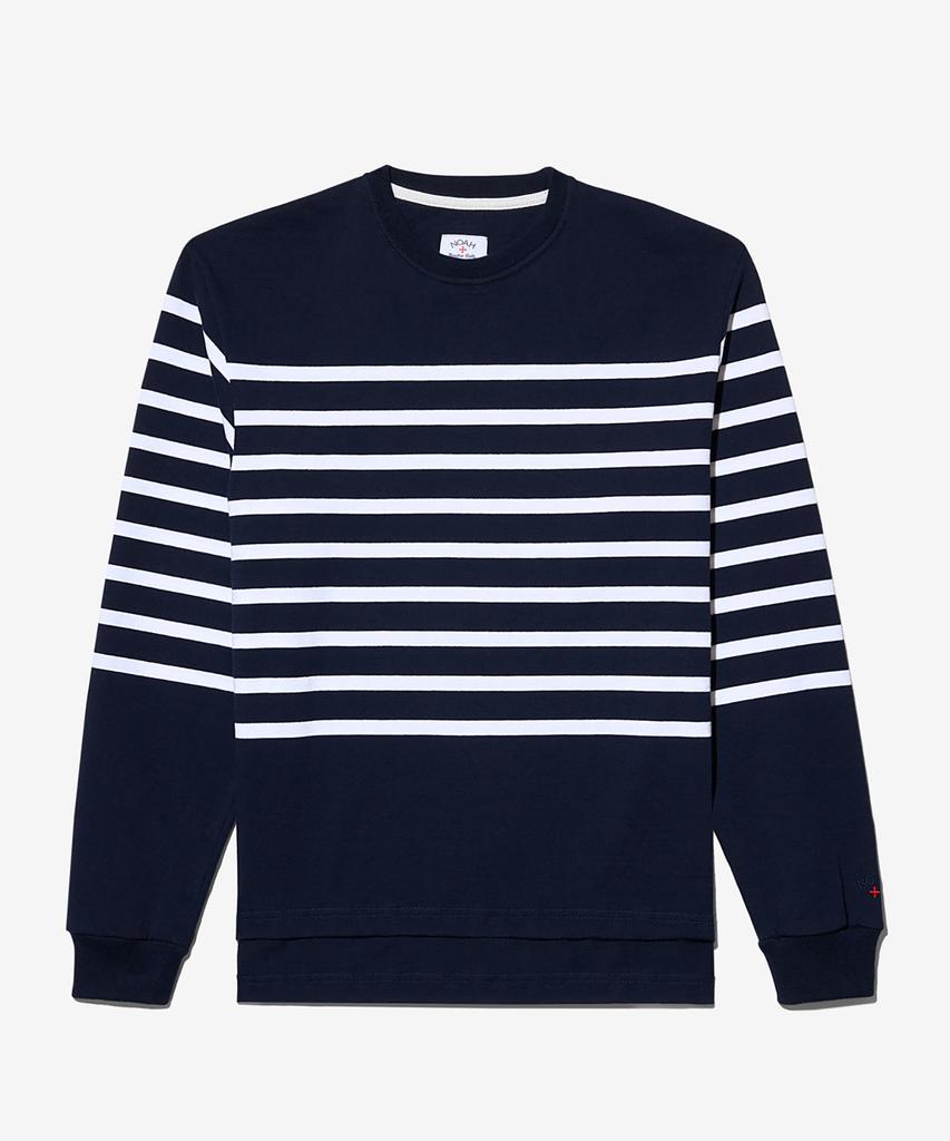 Noa (U) Oversized Striped Rugby Top Navy/White