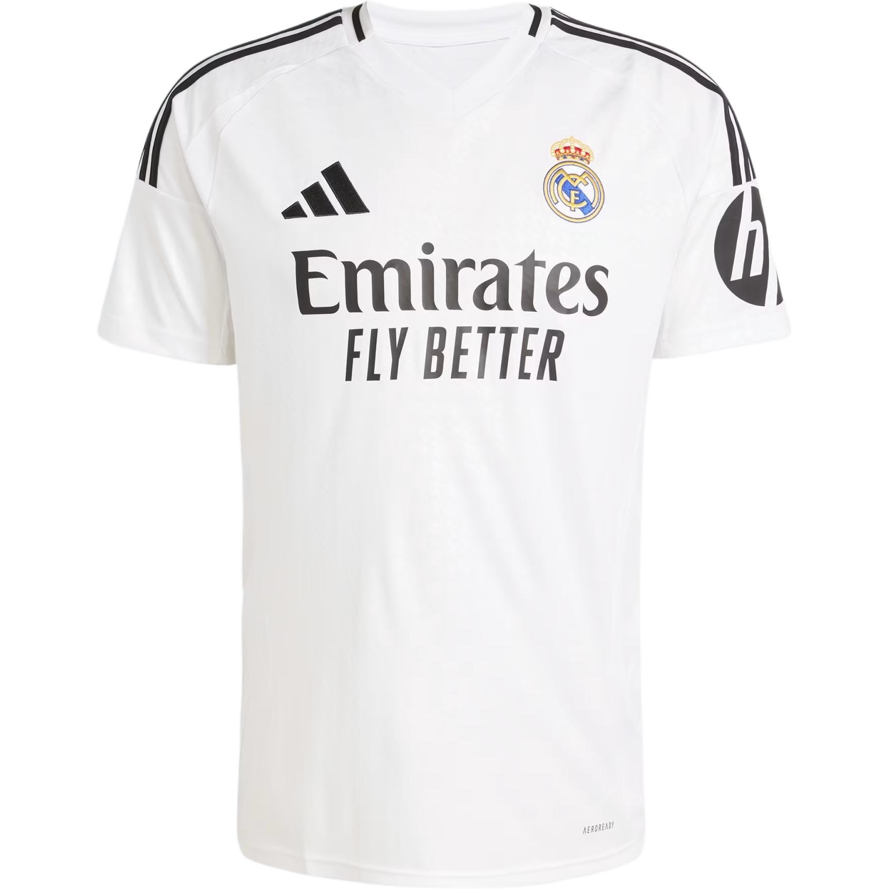 adidas Real Madrid 24/25 Home Jersey Asia Sizing White Black Men s JX2136 XL