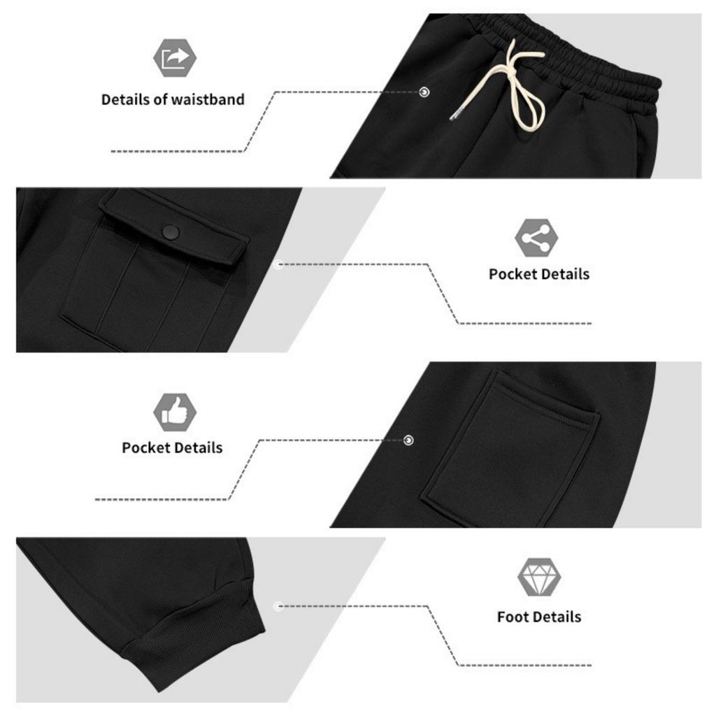 Men's Casual Heavy-duty Fleece Loose Stand-up Collar Casual Sweatshirt, Men's Sportswear Workwear Sweatshirt And Pants Set