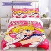 3pcs Duvet Cover Set (1*Duvet Cover + 2*Pillowcase, Without Core), Sailor Moon Print Soft All‑Season Bedding Set, Home Bedroom Decor Gift