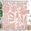 Abstract Navy Blue Shower Curtain Modern Neutral Minimalist Contemporary Art Bathroom Set Accessories Decor With 12 Pack Hooks