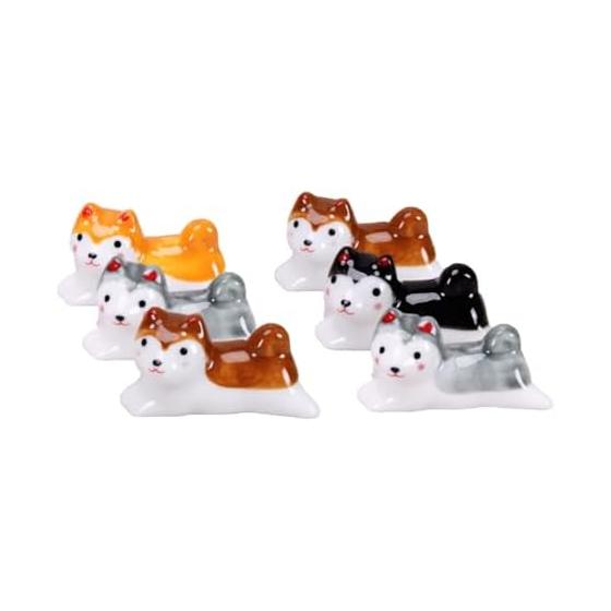 Cute Shiba Inu Dog Ceramic Chopstick Rests - Set of 6 (4 Colors)