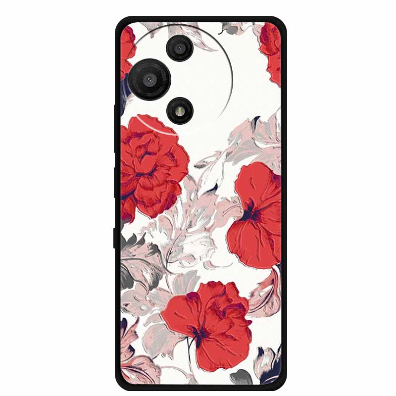 For TCL 60 SE Nxtpaper Case 3D Emboss Relief Flowers Black TPU Silicone Soft Back Cover Cases For TCL 60R Case 6.7" Fundas Bag