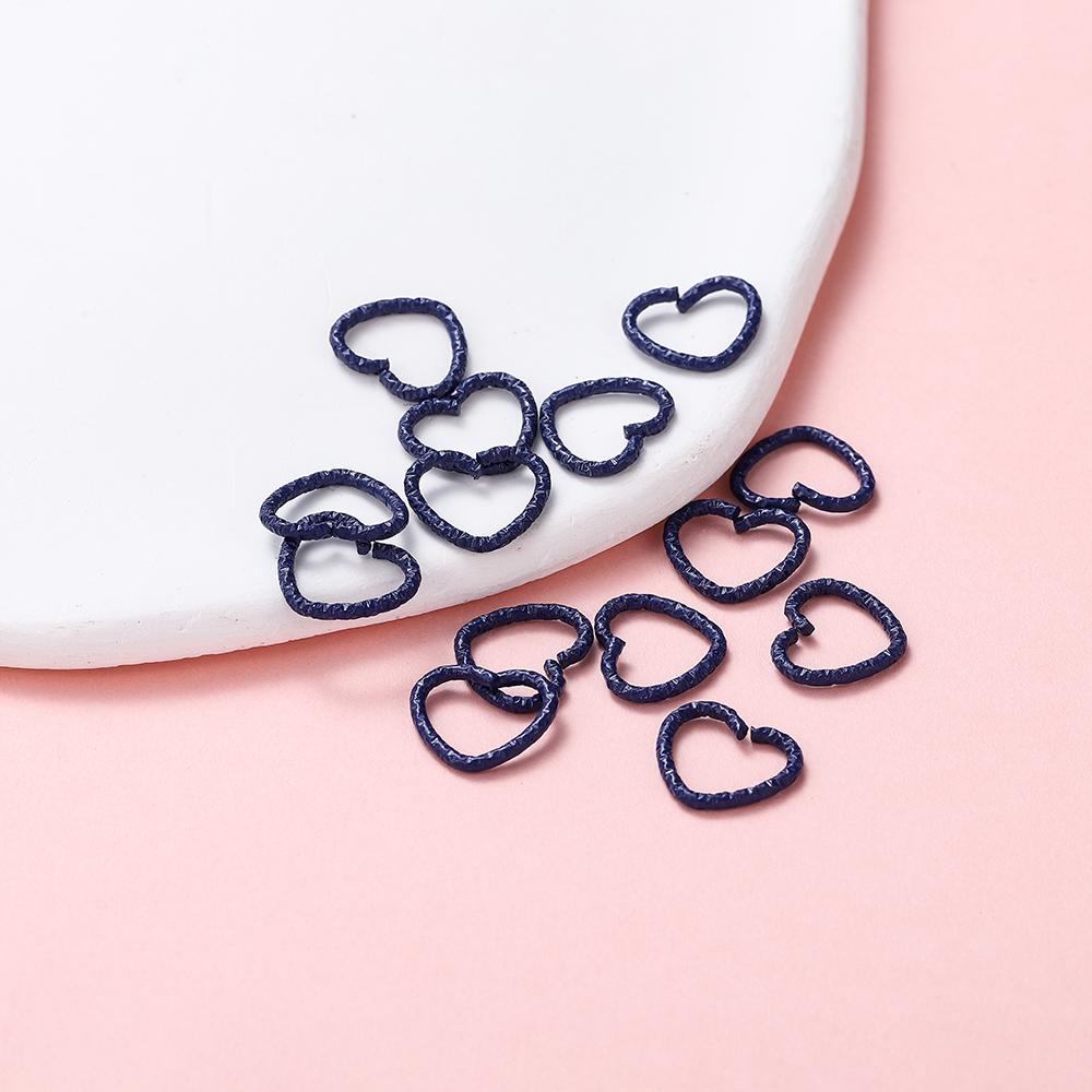 50pcs/lot Colorful 14mm Heart Jump Rings Open Split Rings Jump Rings Connector For Diy Jewelry Makings Findings Supplies