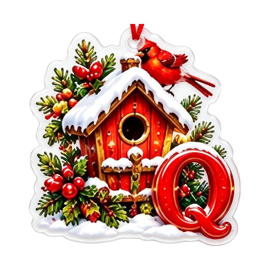 Weihnachtsbrief 2D Acryl Hängeornament, Weihnachtsdekoration für Baum und Zuhause