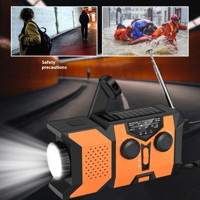 Emergency Radio with SOS Alarm Flashlight Solar Powered Hand Crank Rechargeable Radio Outdoor Camping FM AM WB Full Band Portable Radio