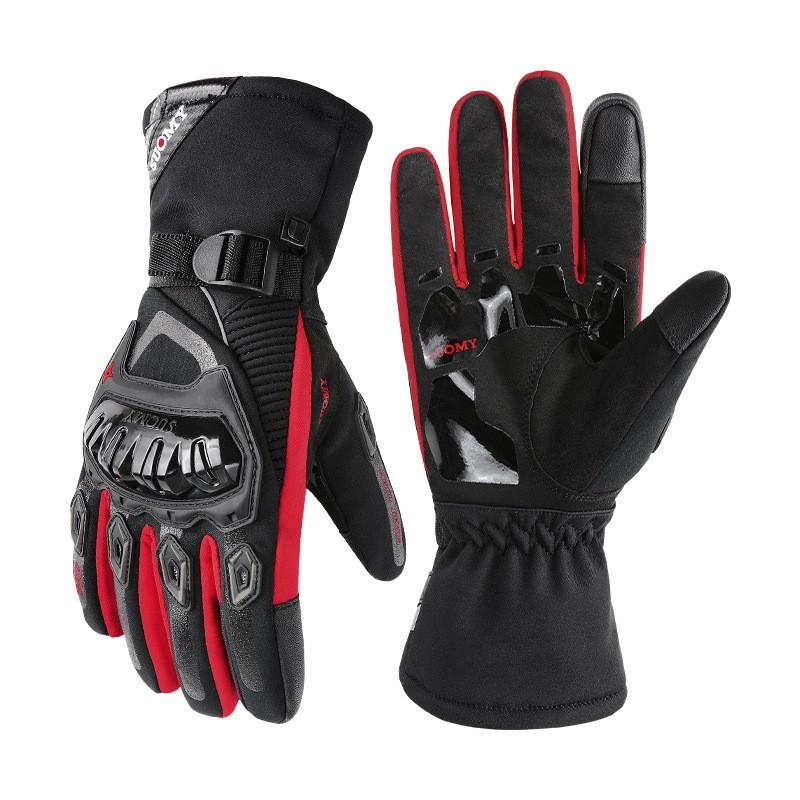 SUOMY Winter Motorcycle Gloves Men Warm Waterproof Windproof Impact Resistant Touchscreen Compatible Cycling Protective