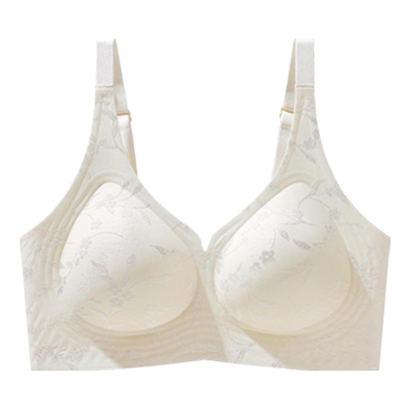 Small Chest Push-up Anti-sagging Underwear Without Steel Ring Soft Support Chinese Style Jacquard Bra