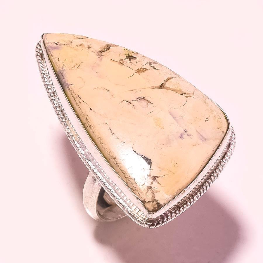 

Brecciated Mookaite Gemstone Handmade Antique Adjustable Jewelry Ring s4z32