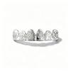 Hot Sale Vintage Carved Brass Full Zircon 6 Teeth Grillz Hip Hop Mouth Jewelry Men Rap Dental Grills