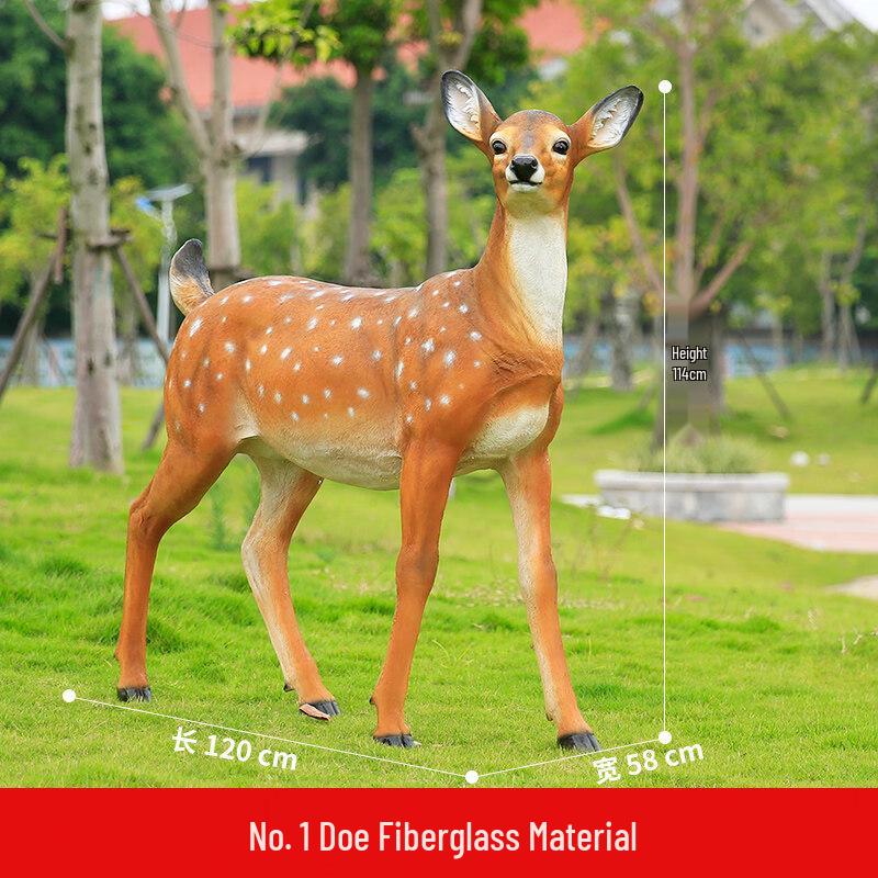 Realistic Sika Deer Outdoor Garden Statue
