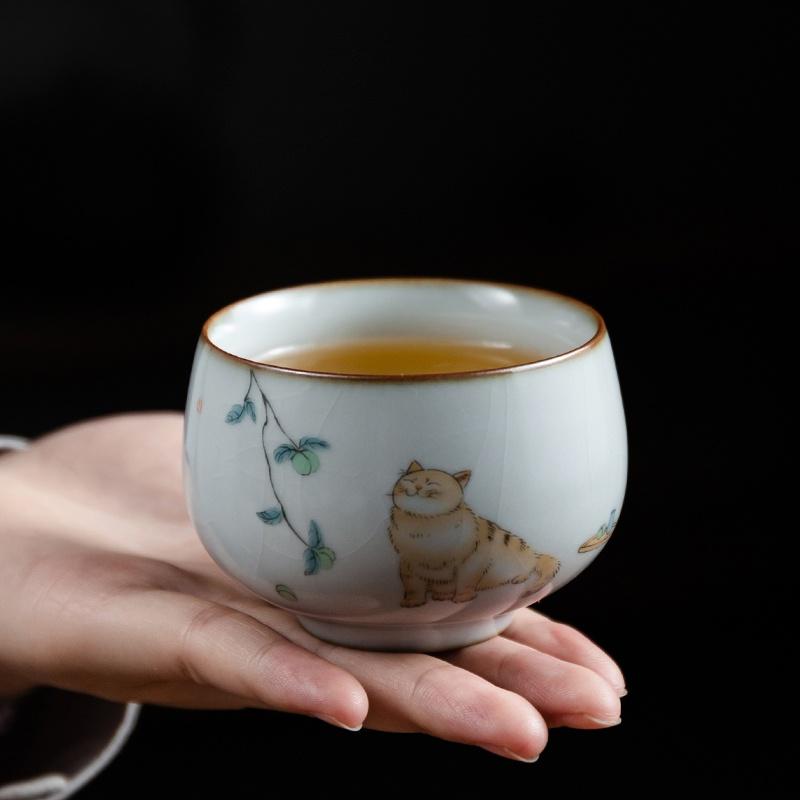 Mao Mi Ru Kiln Ceramic Tea Cup Open Slice Glaze Kung Fu Tea Set