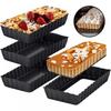 4/6Pcs Tart Pan With Removable Bottom Non-Stick Tart Quiche Flan Pan Molds Rectangle 4 Inch Carbon Steel Cake Baking Form Mold